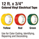 Tradespro Tradespro 3 Piece Colored Vinyl Electrical Tape Set - 837333