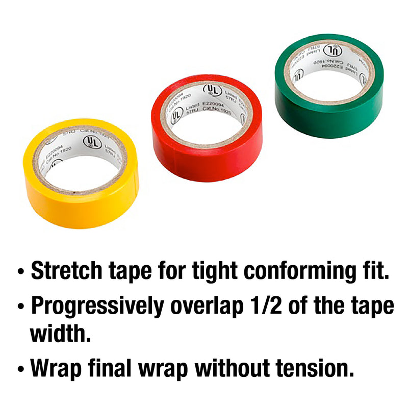 Tradespro 6 Packs 3 Roll Color Coded PVC Tape - 837333E