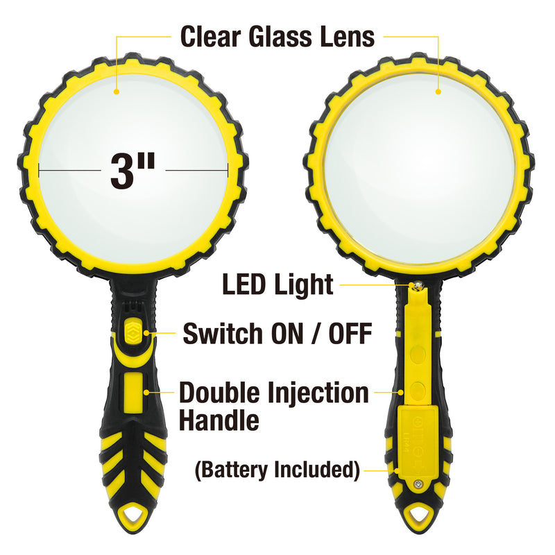 Trades Pro LED Light 3 in. Round Magnifier - 837538
