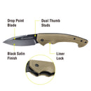 Firma 8 in. Folding Knife -  Black Satin Blade