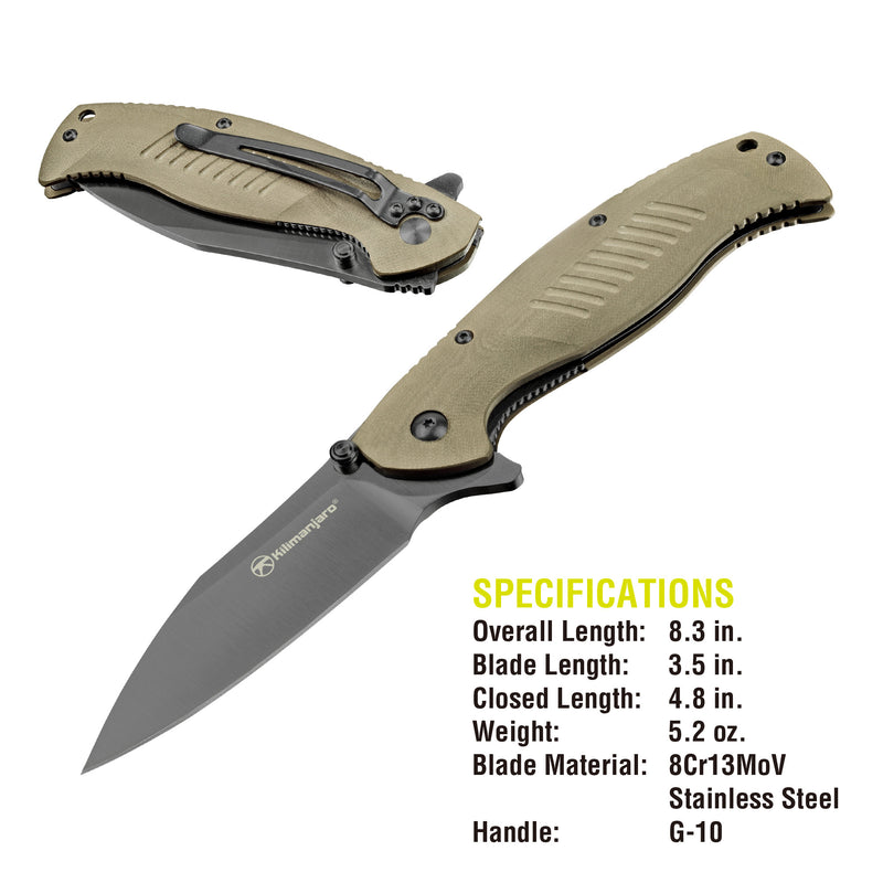 Morsa 8 in. Folding Knife -  Titanium Nitride Blade