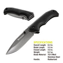 Victus 8 in. Folding Knife - Drop Point Blade - Black