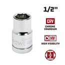 1/2 in. Dr. Sockets - SAE Shallow - 6 Pt.