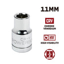 1/2 in. Dr. Sockets - Metric Shallow -  6 Pt.