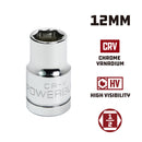 1/2 in. Dr. Sockets - Metric Shallow -  6 Pt.