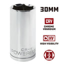 Powerbuilt 1/2 Inch Drive x 30 MM 6 Point Deep Socket - 940121