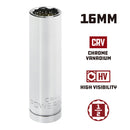 1/2 in. Dr. Sockets - Metric Deep - 12 Pt.