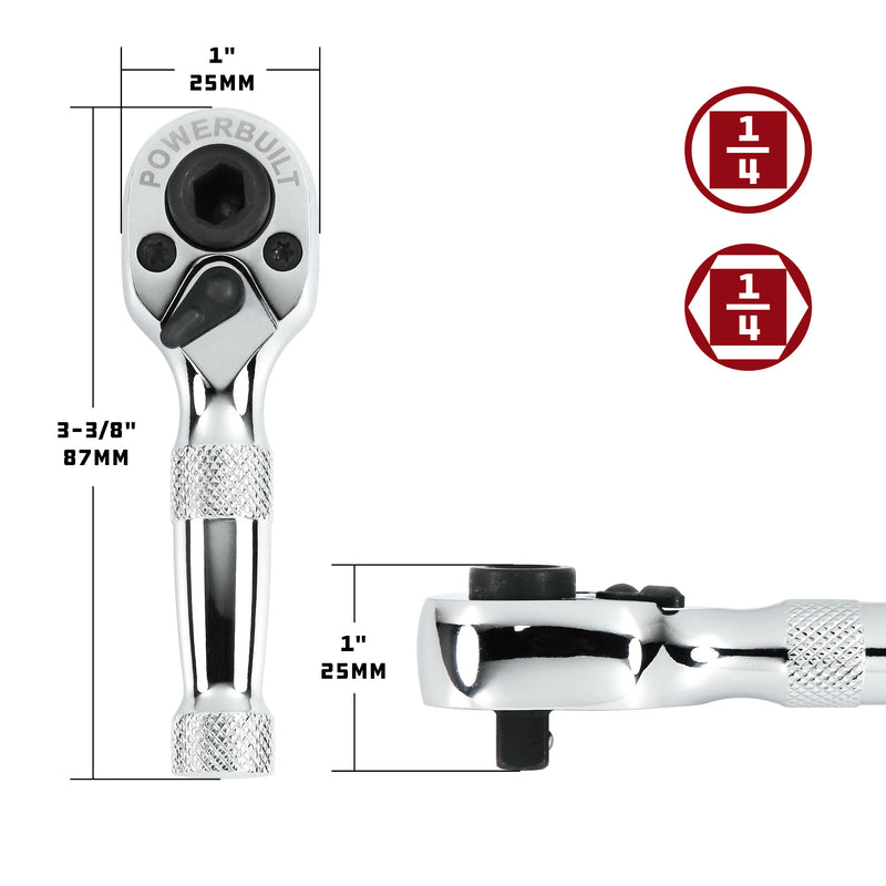 1/4 in. Dr. Stubby Dual Head Ratchet