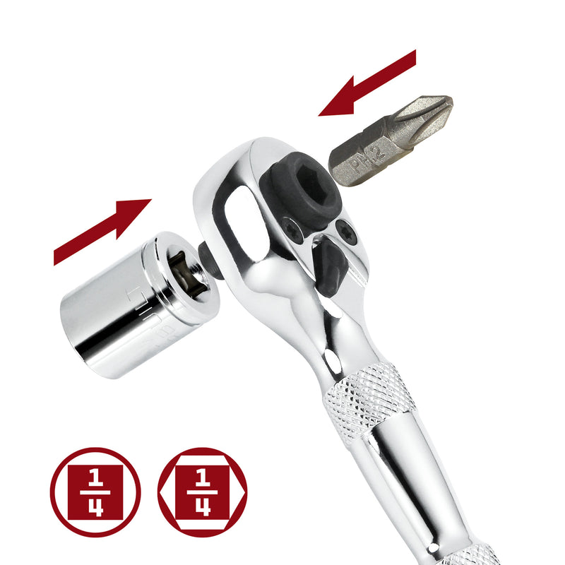 1/4 in. Dr. Stubby Dual Head Ratchet