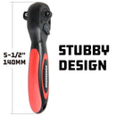Powerbuilt 3/8 Inch By 1/2 Inch Drive Composite Stubby Ratchet - 940481