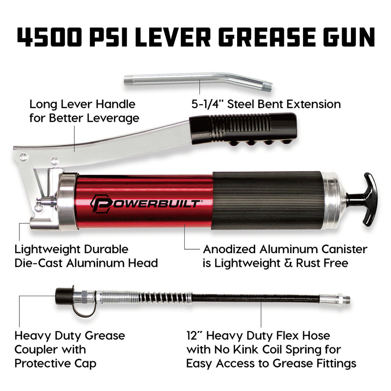 4500 PSI Anodized Grease Gun
