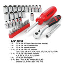 34 Piece 1/4 in. Drive SAE & Metric 6 Pt. Socket Set