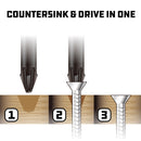 3 Piece Phillips Torsion Impact Screwdriver Countersink Bit Set