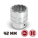 Powerbuilt 3/4 Inch Drive x 42 MM 12 Point Shallow Socket - 943245