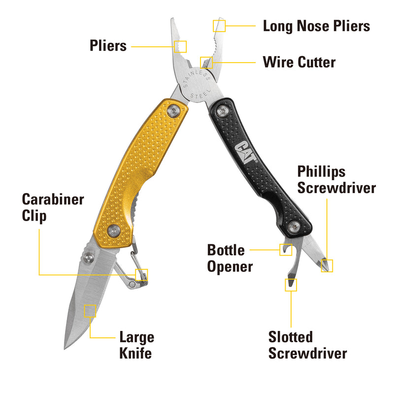 8-in-1 Multi-Pliers, Black and Yellow Handle, Multi-Function Tool