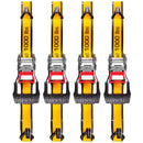 4 Piece 16 Ft. Heavy Duty Ratcheting Tie Down Straps - 1000 Lb.