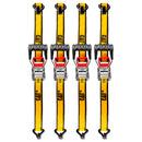 4 Piece 12 Ft. Heavy Duty Ratcheting Tie Down Straps - 1000 Lb.