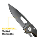 6-1/4 in. Folding Skeleton Knife with Bottle Opener with Black Blade