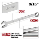 Powerbuilt 9/16 Inch Fully Polished Long Pattern SAE Combination Wrench - 640442