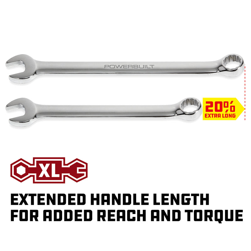 Powerbuilt 15 MM Fully Polished Long Pattern Metric Combination Wrench - 640450